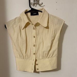 Cider Women's Cream-Colored Button-Down Shirt